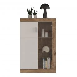 Vitrine PARMA - weiß - Viking Oak - 123 cm hoch -Wohnzimmer Verkäufe 1331008100 03 1600Wx1600H