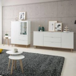 Sideboard GÖTEBORG - weiß-Sonoma Eiche - 180 cm breit -Wohnzimmer Verkäufe 1332000600 08 1600Wx1600H