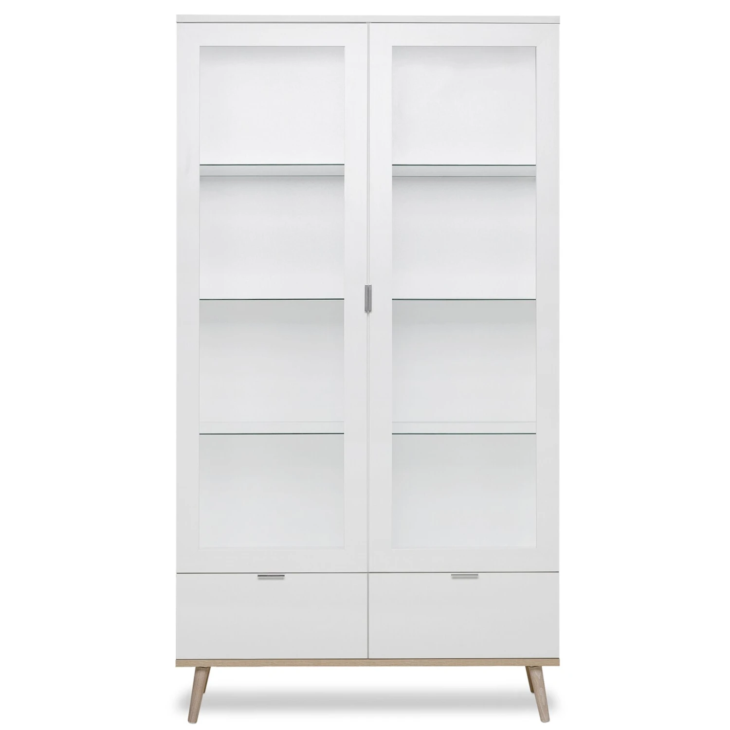 Standvitrine GÖTEBORG - weiß-Sonoma Eiche - 100 cm breit 2 Standvitrine GÖTEBORG - weiß-Sonoma Eiche - 100 cm breit – Bild 2