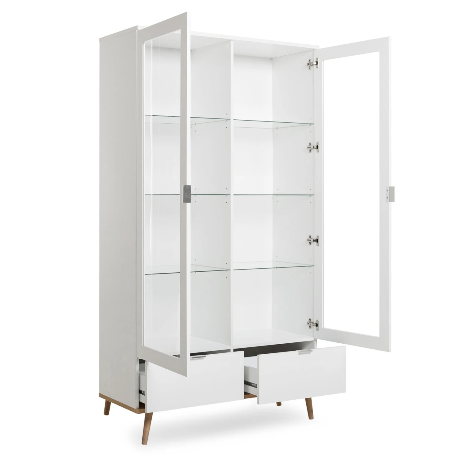 Standvitrine GÖTEBORG - weiß-Sonoma Eiche - 100 cm breit 3 Standvitrine GÖTEBORG - weiß-Sonoma Eiche - 100 cm breit – Bild 3