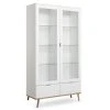 Standvitrine GÖTEBORG - weiß-Sonoma Eiche - 100 cm breit