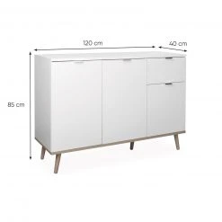 Sideboard GÖTEBORG - weiß-Sonoma Eiche - 120 cm breit -Wohnzimmer Verkäufe 1332001100 06 1600Wx1600H
