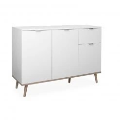 Sideboard GÖTEBORG - weiß-Sonoma Eiche - 120 cm breit