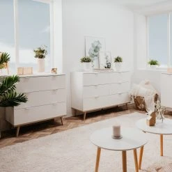 Kommode GÖTEBORG - weiß-Sonoma Eiche - 80 cm breit -Wohnzimmer Verkäufe 1332001300 09 1600Wx1600H