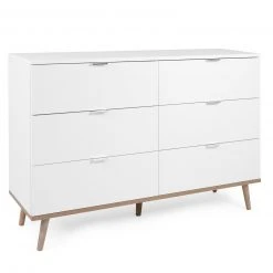 Sideboard GÖTEBORG - weiß-Sonoma Eiche - 120 cm breit