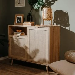 Kommode BALI - Sonoma Eiche-Rafia geflecht - 101 cm breit -Wohnzimmer Verkäufe 1332002500 07 1600Wx1600H