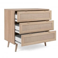 Kommode BALI - Sonoma Eiche-Rafia geflecht - 80 cm breit -Wohnzimmer Verkäufe 1332002600 03 1600Wx1600H