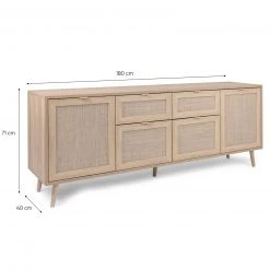 Sideboard BALI - Sonoma Eiche-Rafia geflecht - 180 cm breit 16 Sideboard BALI - Sonoma Eiche-Rafia geflecht - 180 cm breit -Wohnzimmer Verkäufe 1332003000 06 1600Wx1600H