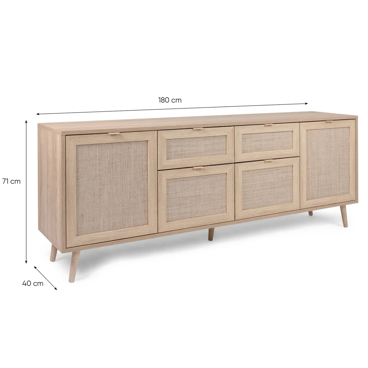Sideboard BALI - Sonoma Eiche-Rafia geflecht - 180 cm breit 6 Sideboard BALI - Sonoma Eiche-Rafia geflecht - 180 cm breit – Bild 6