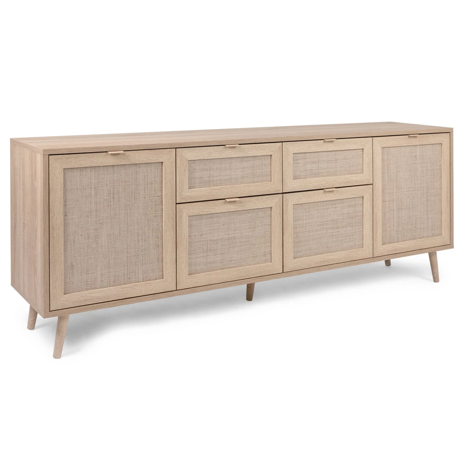 Sideboard BALI - Sonoma Eiche-Rafia geflecht - 180 cm breit 1 Sideboard BALI - Sonoma Eiche-Rafia geflecht - 180 cm breit