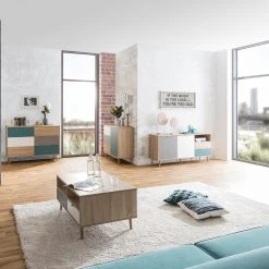 Kommode CUBA - Sonoma Eiche - tricolor- 103 cm breit -Wohnzimmer Verkäufe 1332003300 08 1600Wx1600H