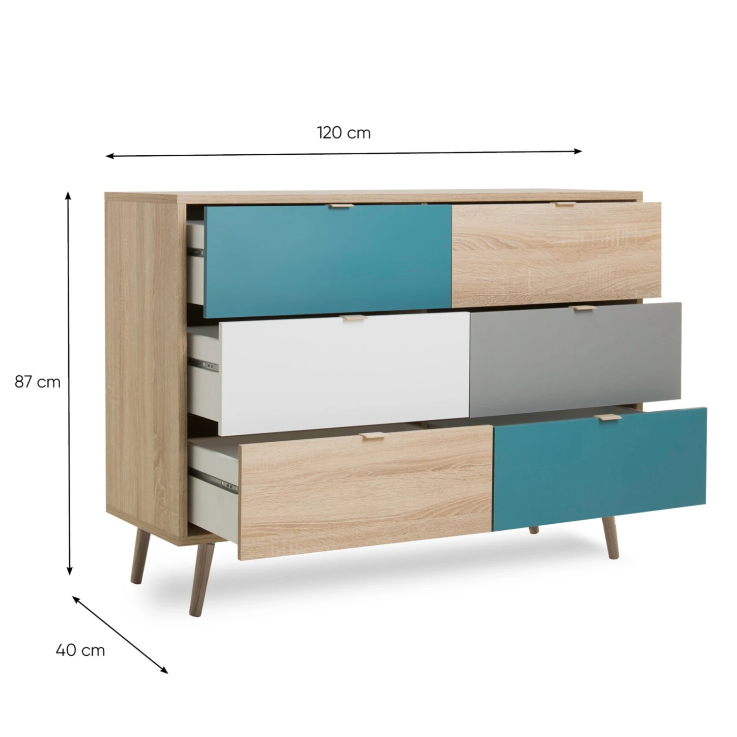 Sideboard CUBA - Sonoma Eiche - tricolor - 120 cm breit 4 Sideboard CUBA - Sonoma Eiche - tricolor - 120 cm breit – Bild 4