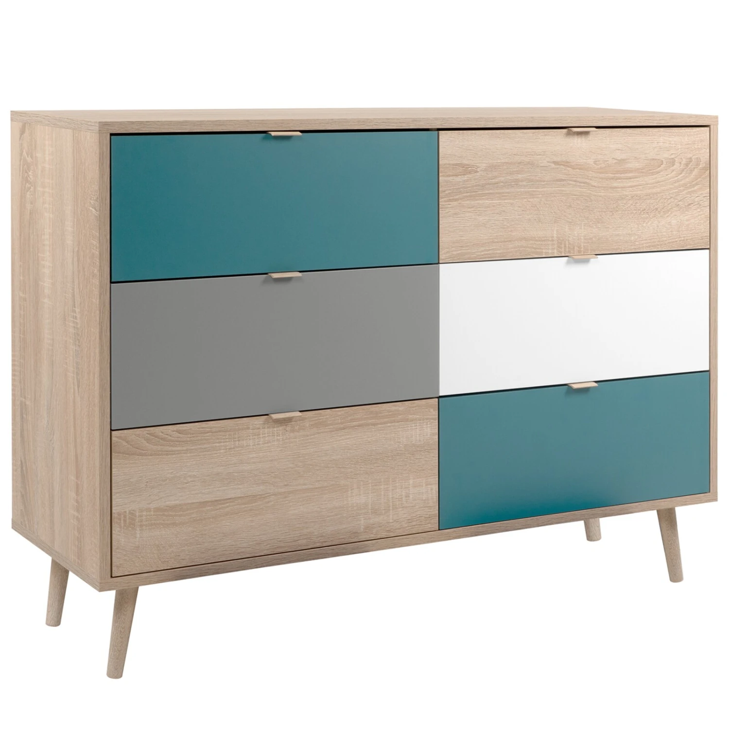 Sideboard CUBA - Sonoma Eiche - tricolor - 120 cm breit 1 Sideboard CUBA - Sonoma Eiche - tricolor - 120 cm breit