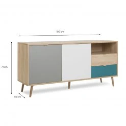 Sideboard CUBA - Sonoma Eiche - tricolor- 150 cm breit 13 Sideboard CUBA - Sonoma Eiche - tricolor- 150 cm breit -Wohnzimmer Verkäufe 1332003700 06 1600Wx1600H