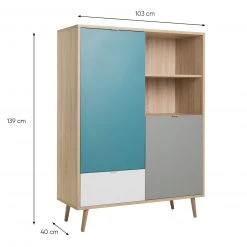 Highboard CUBA - Sonoma Eiche - tricolor - 103 cm breit -Wohnzimmer Verkäufe 1332003800 05 1600Wx1600H