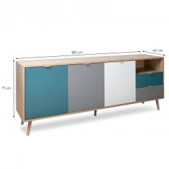 Sideboard CUBA - Sonoma Eiche - tricolor - 180 cm breit 14 Sideboard CUBA - Sonoma Eiche - tricolor - 180 cm breit -Wohnzimmer Verkäufe 1332004000 06 1600Wx1600H
