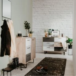 Kommode ORLANDO - Grey Craft Oak-Farbmix - 6 Schubkästen - 118 cm -Wohnzimmer Verkäufe 1332004300 06 1600Wx1600H