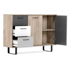 Kommode ORLANDO - Grey Craft Oak-Farbmix - 2 Türen - 120 cm -Wohnzimmer Verkäufe 1332004400 03 1600Wx1600H