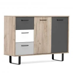 Kommode ORLANDO - Grey Craft Oak-Farbmix - 2 Türen - 120 cm