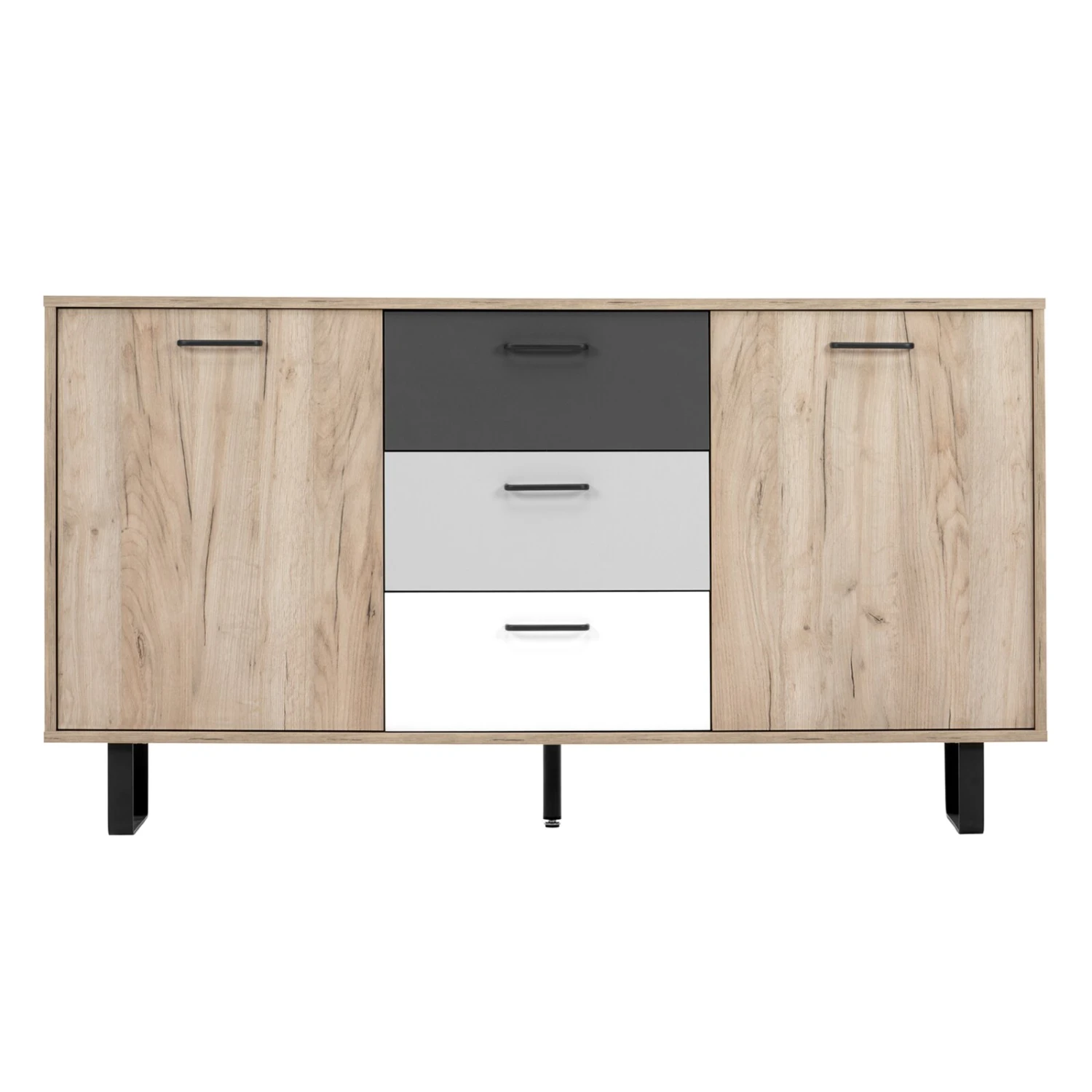 Kommode ORLANDO - Grey Craft Oak-Farbmix - 3 Schubkästen - 160 cm 2 Kommode ORLANDO - Grey Craft Oak-Farbmix - 3 Schubkästen - 160 cm – Bild 2