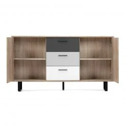 Kommode ORLANDO - Grey Craft Oak-Farbmix - 3 Schubkästen - 160 cm 9 Kommode ORLANDO - Grey Craft Oak-Farbmix - 3 Schubkästen - 160 cm -Wohnzimmer Verkäufe 1332004500 03 1600Wx1600H