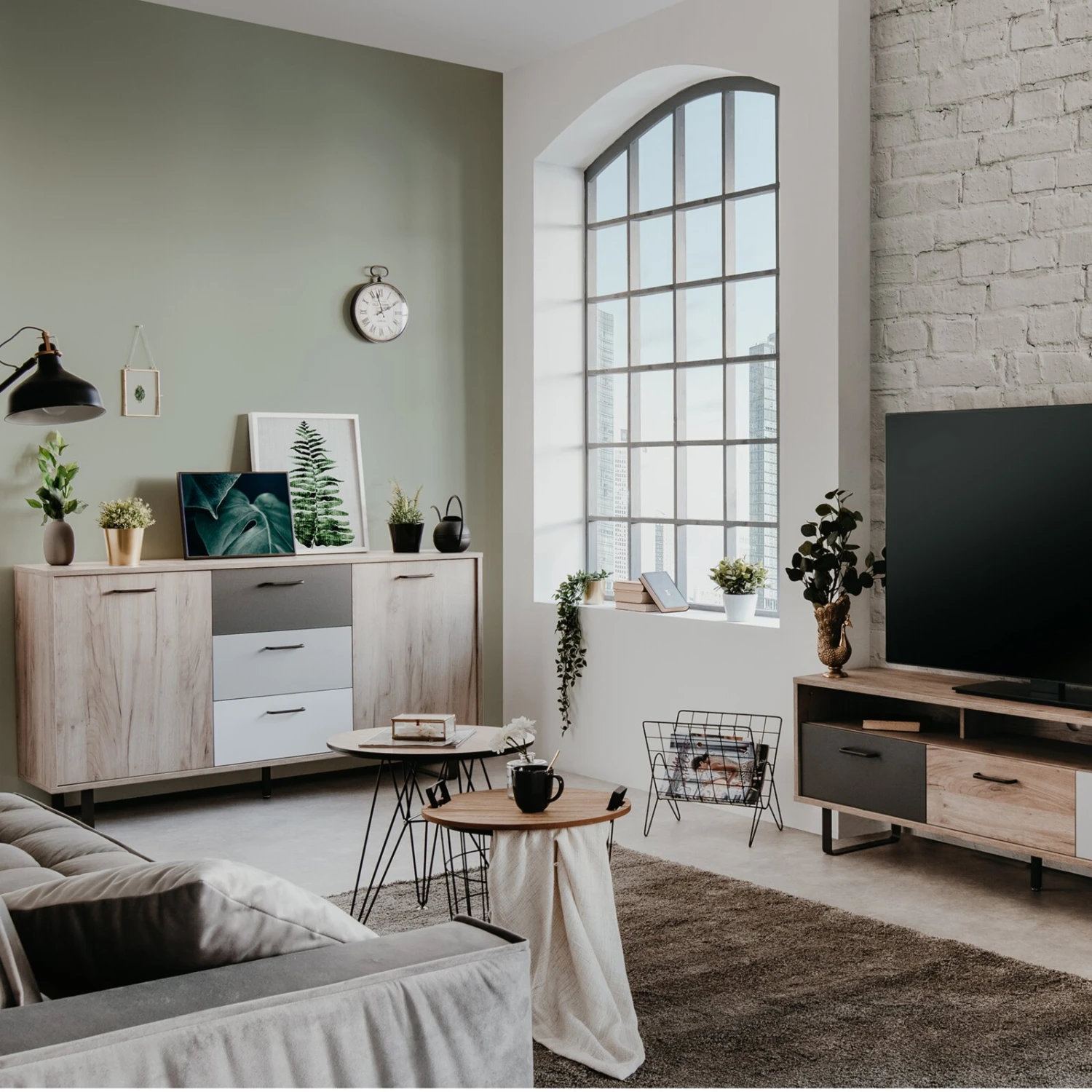 Kommode ORLANDO - Grey Craft Oak-Farbmix - 3 Schubkästen - 160 cm 7 Kommode ORLANDO - Grey Craft Oak-Farbmix - 3 Schubkästen - 160 cm – Bild 7