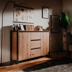 Kommode DENVER - Artisan Eiche-anthrazit - 120 cm 15 Kommode DENVER - Artisan Eiche-anthrazit - 120 cm -Wohnzimmer Verkäufe 1332006000 04 1600Wx1600H