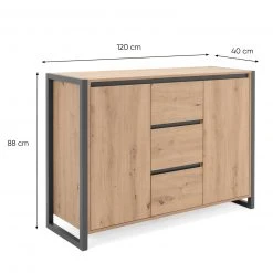 Kommode DENVER - Artisan Eiche-anthrazit - 120 cm 18 Kommode DENVER - Artisan Eiche-anthrazit - 120 cm -Wohnzimmer Verkäufe 1332006000 07 1600Wx1600H