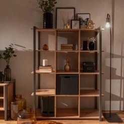 Standregal DENVER - Artisan Eiche-anthrazit - 145 cm -Wohnzimmer Verkäufe 1332006300 06 1600Wx1600H