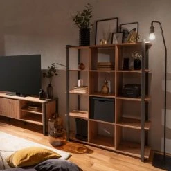 Standregal DENVER - Artisan Eiche-anthrazit - 145 cm -Wohnzimmer Verkäufe 1332006300 09 1600Wx1600H