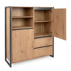 Highboard DENVER - Artisan Eiche-anthrazit - 139 cm -Wohnzimmer Verkäufe 1332006500 04 1600Wx1600H