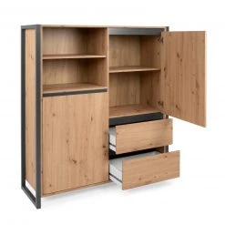 Highboard DENVER - Artisan Eiche-anthrazit - 139 cm -Wohnzimmer Verkäufe 1332006500 05 1600Wx1600H
