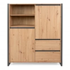 Highboard DENVER - Artisan Eiche-anthrazit - 139 cm