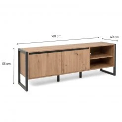 Lowboard DENVER - Artisan Eiche-anthrazit - 160 cm 18 Lowboard DENVER - Artisan Eiche-anthrazit - 160 cm -Wohnzimmer Verkäufe 1332006600 08 1600Wx1600H