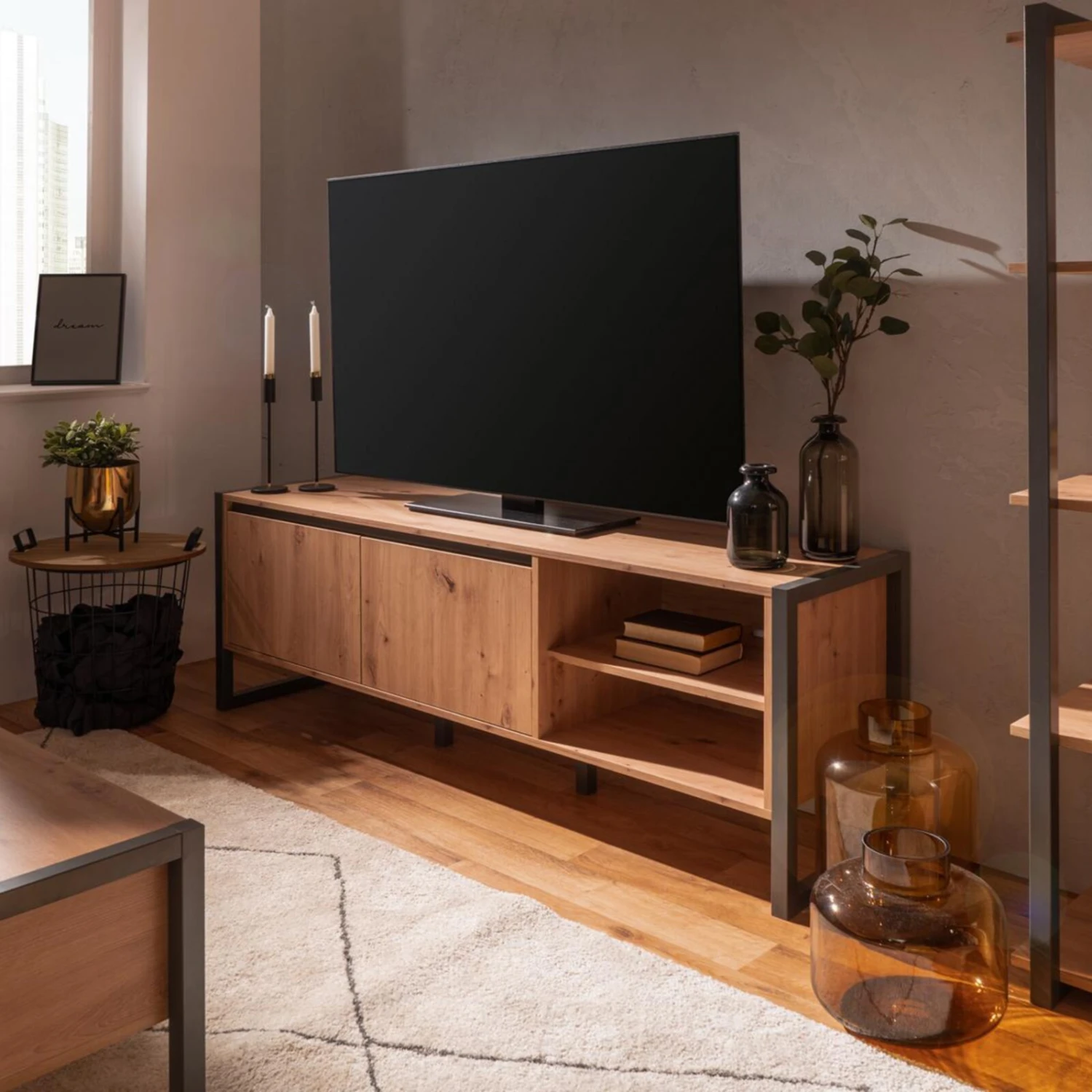 Lowboard DENVER - Artisan Eiche-anthrazit - 160 cm 10 Lowboard DENVER - Artisan Eiche-anthrazit - 160 cm – Bild 10