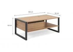 Couchtisch DENVER - Artisan Eiche-anthrazit - 100 cm -Wohnzimmer Verkäufe 1332006700 03 1600Wx1600H