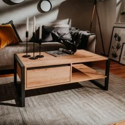 Couchtisch DENVER - Artisan Eiche-anthrazit - 100 cm -Wohnzimmer Verkäufe 1332006700 11 1600Wx1600H