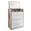 Schminkkommode - Sonoma Eiche-weiß - Beleuchtung - 65 cm breit