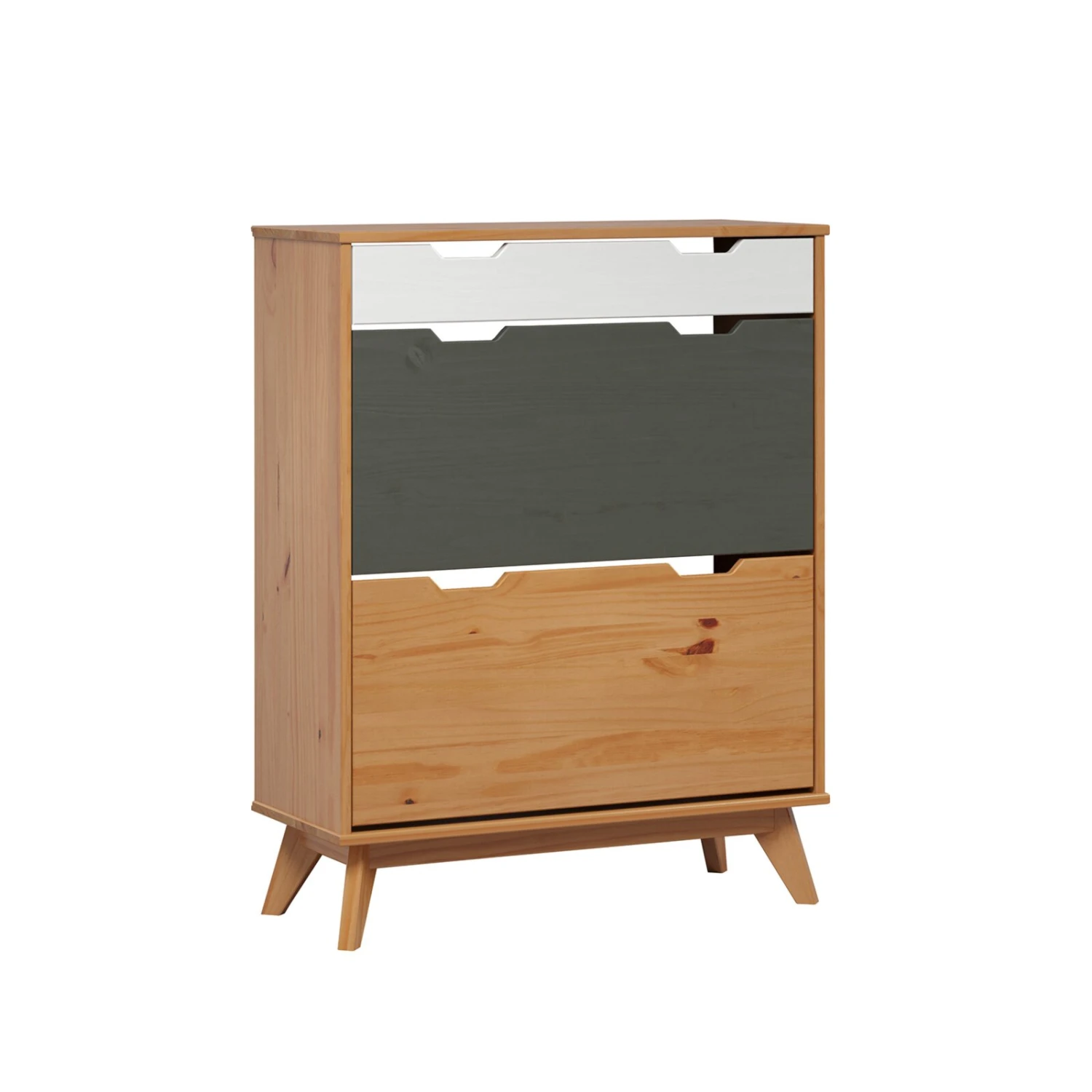 Schuhkipper - honigfarben - Kiefer massiv - 80 cm breit 1 Schuhkipper - honigfarben - Kiefer massiv - 80 cm breit