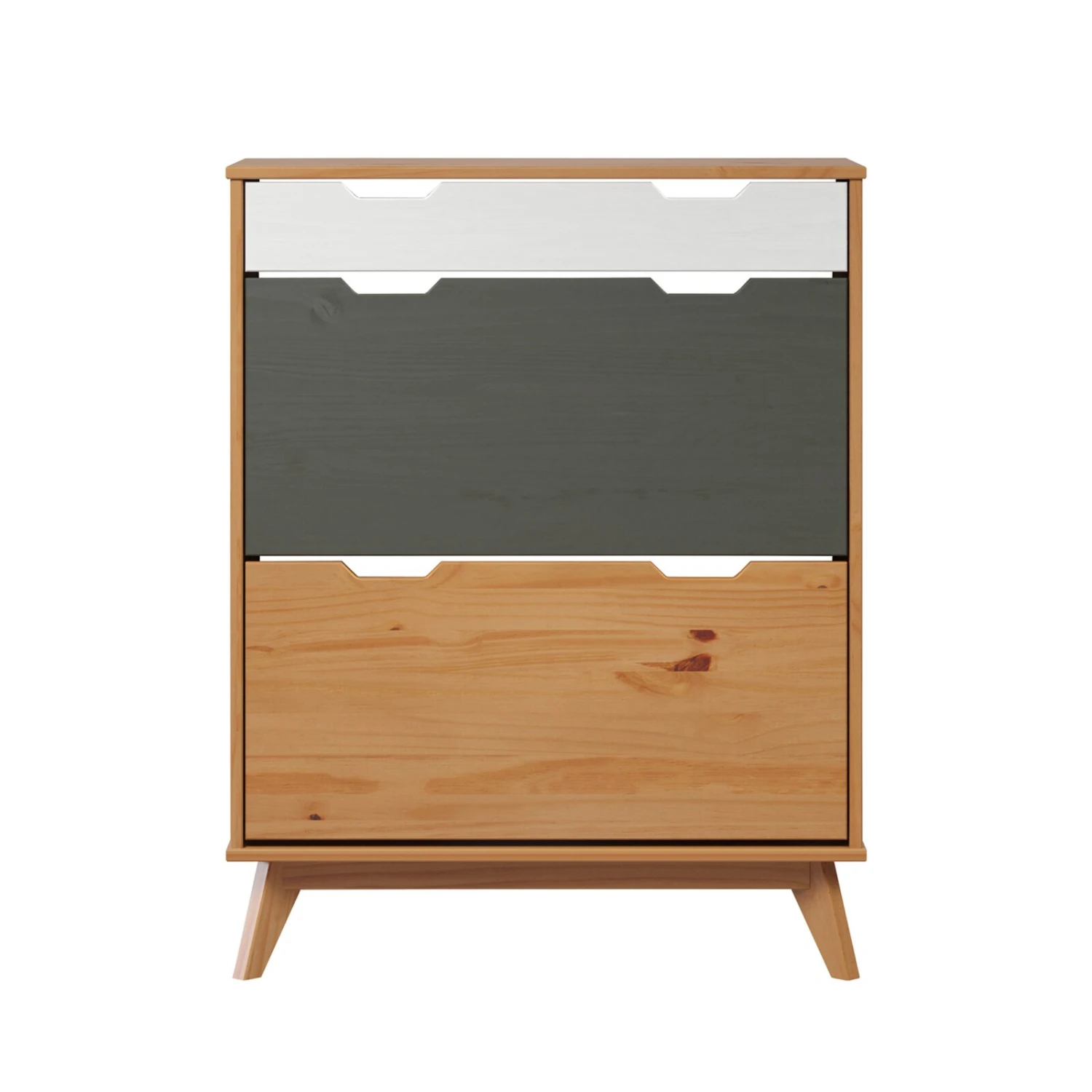 Schuhkipper - honigfarben - Kiefer massiv - 80 cm breit 2 Schuhkipper - honigfarben - Kiefer massiv - 80 cm breit – Bild 2