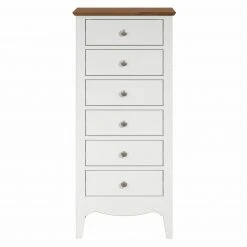 Kommode LISSABON - weiß-braun - teilmassiv - 110 cm