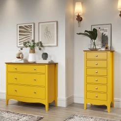 Kommode LISSABON - gelb-braun - teilmassiv - 110 cm -Wohnzimmer Verkäufe 1335001102 09 1600Wx1600H