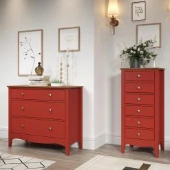 Kommode LISSABON - rot-braun - teilmassiv - 110 cm -Wohnzimmer Verkäufe 1335001103 09 1600Wx1600H