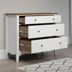 Kommode LISSABON - weiß-braun - teilmassiv - 100 cm -Wohnzimmer Verkäufe 1335001200 08 1600Wx1600H