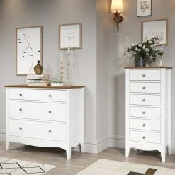 Kommode LISSABON - weiß-braun - teilmassiv - 100 cm -Wohnzimmer Verkäufe 1335001200 09 1600Wx1600H