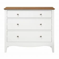 Kommode LISSABON - weiß-braun - teilmassiv - 100 cm