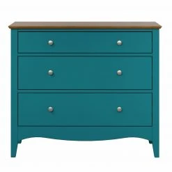 Kommode LISSABON - blau-braun - teilmassiv - 100 cm