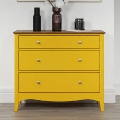 Kommode LISSABON - gelb-braun - teilmassiv - 100 cm -Wohnzimmer Verkäufe 1335001202 06 1600Wx1600H