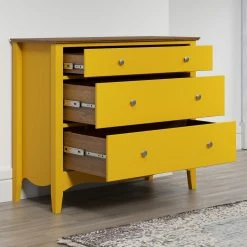 Kommode LISSABON - gelb-braun - teilmassiv - 100 cm -Wohnzimmer Verkäufe 1335001202 08 1600Wx1600H