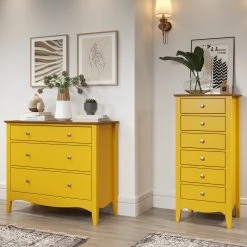 Kommode LISSABON - gelb-braun - teilmassiv - 100 cm -Wohnzimmer Verkäufe 1335001202 09 1600Wx1600H